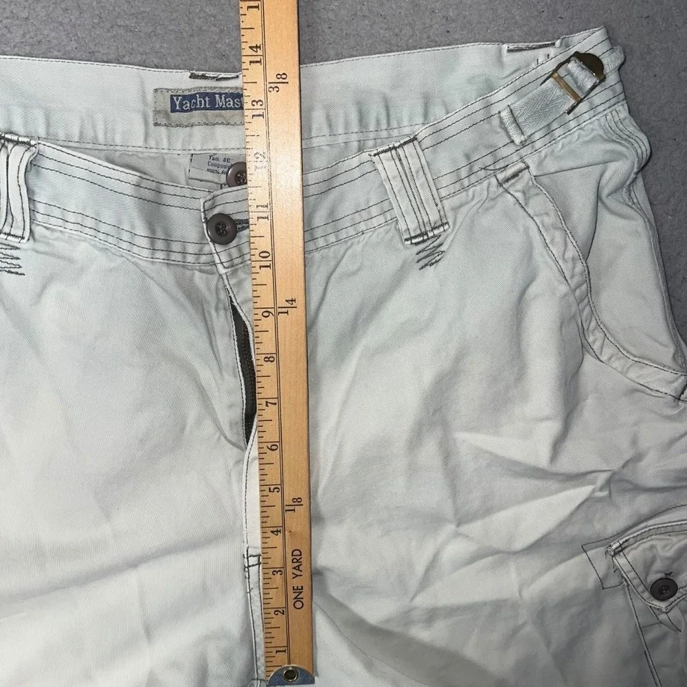 VTG Yacht Master Shorts Men's Sz 46 (34x12) Beige Cargo Pockets Utility Gorp Y2k